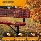 Heavy-Duty Outdoor Metal Bench, Thermoplastic-Coated, Surface, Weatherproof, Commercial-Grade for Parks, Gardens, Patios - Photo 2