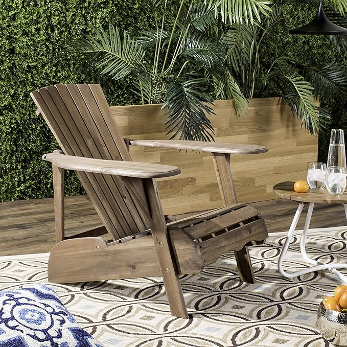 Safavieh PAT6700G Outdoor Collection Mopani Rustic Brown Side Chair