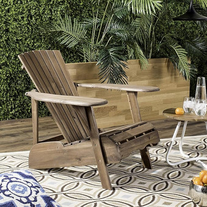 Safavieh PAT6700G Outdoor Collection Mopani Rustic Brown Side Chair