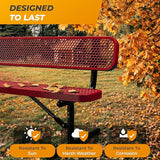 Heavy-Duty Outdoor Metal Bench, Thermoplastic-Coated, Portable, Weatherproof, Commercial-Grade for Parks, Gardens - Photo 3