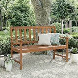 Greemotion Borkum 4-Feet Eucalyptus Solid Wood Outdoor Bench, Garden Chair for Patio Backyard Porch, Natural - Photo 2