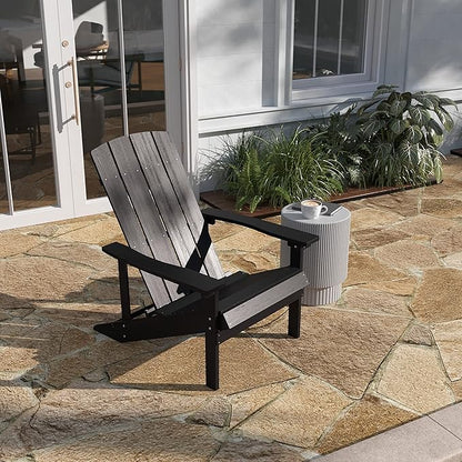 Taylor & Logan Charlestown All-Weather Poly Resin Wood Adirondack Chair in Slate Gray