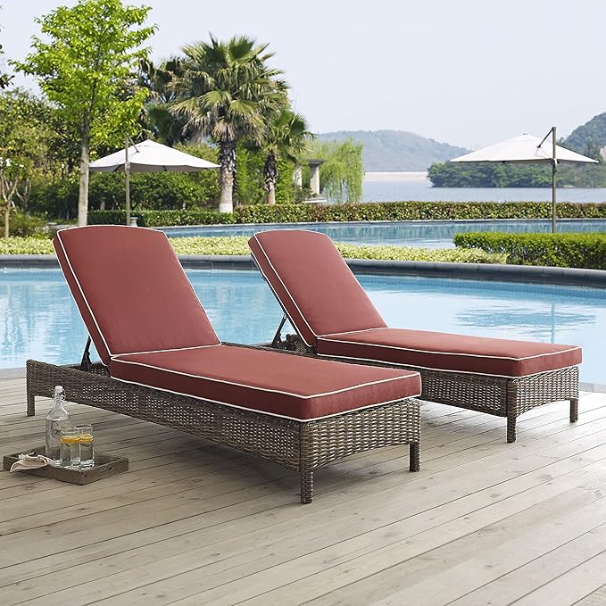 Crosley Furniture Bradenton Reclining Wicker Outdoor Chaise Lounge Chair for Patio, Deck, Backyard, Poolside - Photo 9
