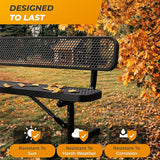 Heavy-Duty Outdoor Metal Bench, Thermoplastic-Coated, Portable, Weatherproof, Commercial-Grade for Parks, Gardens - Photo 6