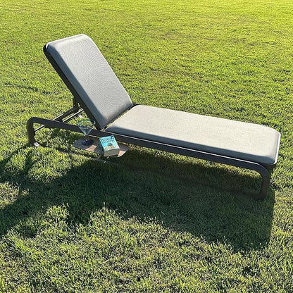 PURPLE LEAF One Piece Chaise Lounge Patio Chair Recliner Outdoor for Patio Poolside Balcony Slide-Out Side Table with Cushion Adjustable Backrest Coffee