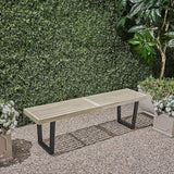 Solid Wood and Metal Outdoor Bench Heavy-Duty Design for Patio Garden or Porch Comfortable and Easy to Maintain - Photo 7