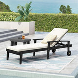Christopher Knight Home Outdoor Chaise Lounge, Acacia Wood Adjustable Chaise Lounge, 5-Position Backrest Recliner - Photo 4