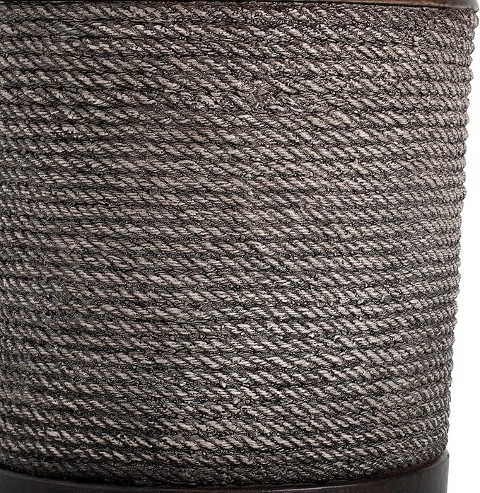 Outdoor Side Table Concrete End Table Faux Stone Side Tables with Braided Cord Small Round Coffee Tables for Indoor Outdoor, Garden Stool Plant Stand for Porch, Patio,Dark Brown