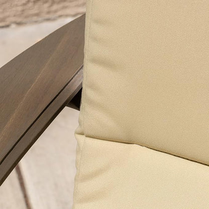 Christopher Knight Home Amenda Outdoor Acacia Wood Folding Adirondack Chairs with Cushions (Set of 4), Gray, Grey + Khaki