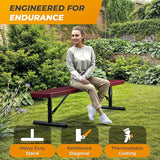 Heavy-Duty Outdoor Metal Bench, Thermoplastic-Coated, Portable, Weatherproof, Commercial-Grade for Parks, Gardens - Photo 4