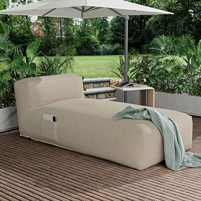 Outdoor Bean Bed Chair Sun Lounger, Outdoor Couch Sofa for Patio & Pool, Foam Filling Day Bed Furniture - Photo 5