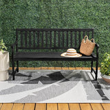 JONATHAN Y BNH101C Laurel 59.1" 3-Seat Slat-Back 600-Lbs Support Acacia Wood Outdoor Garden Patio Bench for Garden, Lawn - Photo 5
