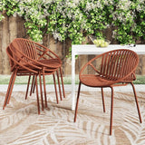 Christopher Knight Home Set of 2 Tita Modern Patio Outdoor Dining Chairs, Stacking Chair, Outside Dinner - Photo 5