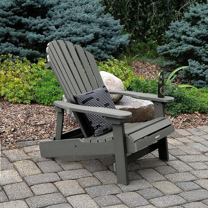 highwood Hamilton Folding and Reclining King Size Adirondack Chair, Coastal Teak
