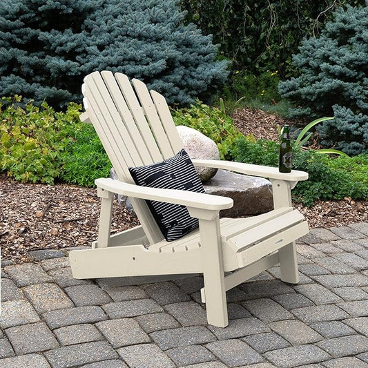 highwood Hamilton Folding and Reclining King Size Adirondack Chair, Whitewash