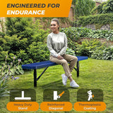 Heavy-Duty Outdoor Metal Bench, Thermoplastic-Coated, Inground, Weatherproof, Commercial-Grade for Parks, Gardens - Photo 7