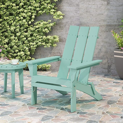 Christopher Knight Home Aberdeen Outdoor Contemporary Acacia Wood Foldable Adirondack Chair, Light Mint