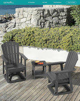 SERWALL Adirondack Swivel Glider Chair, HDPE Outdoor Glider Set of 2, All-Weather Glider Chair for Porch, Balcony - Photo 7