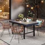 Solaste Aluminum Outdoor Dining Table, All-Weather Rectangle Metal High Patio Coffee Table for Balcony, Garden - Photo 4