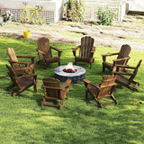 Domi Folding Adirondack Chair Set of 8, HDPE All-Weather Adirondack Chairs with Cup Holder - Photo 2