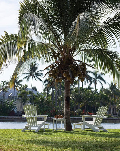 POLYWOOD Palm Coast Ultimate Adirondack Chair 3-Piece Set with Hideaway Ottoman