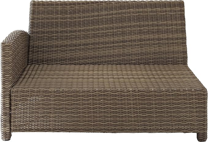 Crosley Furniture Bradenton Outdoor Sectional Left Side Loveseat, 2-Person Wicker Patio Couch for Deck - Photo 5