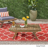 Christopher Knight Home Kailee Outdoor Wooden Coffee Table, Gray Finish - Photo 4