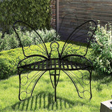 Modern Butterfly Cast Metal Garden Bench Outdoor Bench Patio Seat Park Bench Outdoor Seating for Garden Yard Park - Photo 2