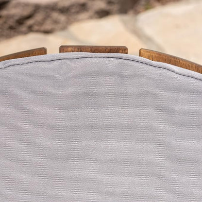 Christopher Knight Home 304695 Amenda Outdoor Acacia Wood Folding Adirondack Chairs with Cushions (Set of 4), Natural and Gray
