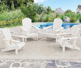 SERWALL Adirondack Chair with Cup Holders - Composite Adirondack Chairs HDPE Outdoor Chairs All Weather Use- White - Photo 10