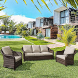 3 Pieces Outdoor Patio Conversation Set, 78" Couch, 2 Chairs - Photo 1
