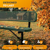 Heavy-Duty Outdoor Metal Bench, Thermoplastic-Coated, Surface, Weatherproof, Commercial-Grade for Parks, Gardens, Patios - Photo 7