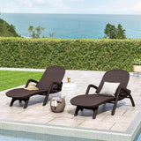 Christopher Knight Home Blanche Outdoor Faux Wicker Chaise Lounges (Set of 2), Dark Brown - Photo 2