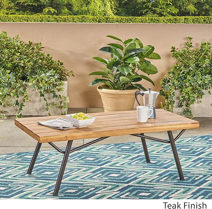 Christopher Knight Home Baish Outdoor Acacia Wood Coffee Table, Teak Finish