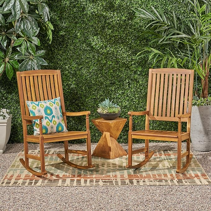 Christopher Knight Home Arcadia Courtyard Outdoor Gardern Rocking chairs, 23 "W x 32 "D x 43.5 "H, Teak