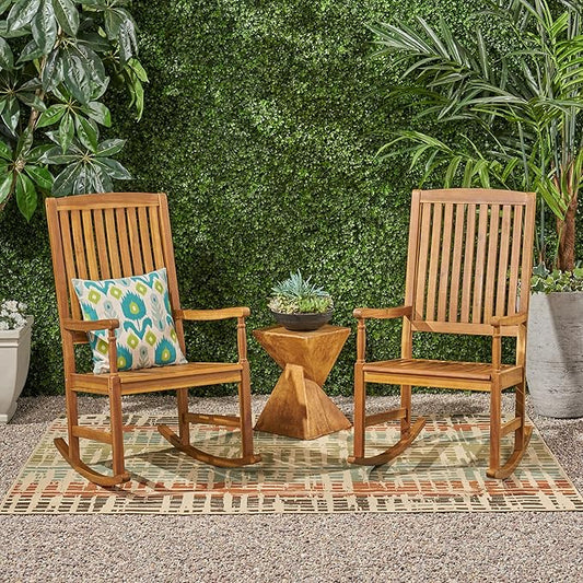 Christopher Knight Home Arcadia Courtyard Outdoor Gardern Rocking chairs, 23 "W x 32 "D x 43.5 "H, Teak
