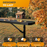Heavy-Duty Outdoor Metal Bench, Thermoplastic-Coated, Inground, Weatherproof, Commercial-Grade for Parks, Gardens - Photo 3