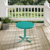 Crosley Furniture Griffith Weather Resistant Retro Metal Outdoor Side Table for Patio, Deck, Porch, Turquoise - Photo 8