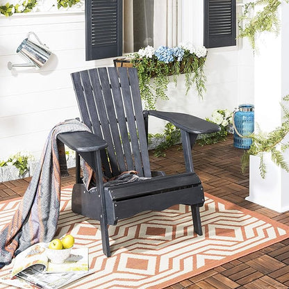 Safavieh PAT6700K Outdoor Collection Mopani Dark Slate Grey Side Chair