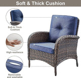 Belord Outdoor Wicker Loveseat Furniture Set of 4 with Coffee Table for Porch Deck Balcony - Photo 4