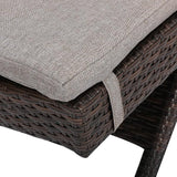 Christopher Knight Home Salem Outdoor Wicker Adjustable Chaise Lounges with Cushions, 2-Pcs Set, Multibrown And Charcoal - Photo 8
