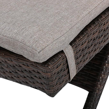 Christopher Knight Home Salem Outdoor Wicker Adjustable Chaise Lounges with Cushions, 2-Pcs Set, Multibrown And Charcoal