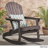 Christopher Knight Home Malibu Outdoor Acacia Wood Adirondack Rocking Chair, Dark Grey - Photo 4