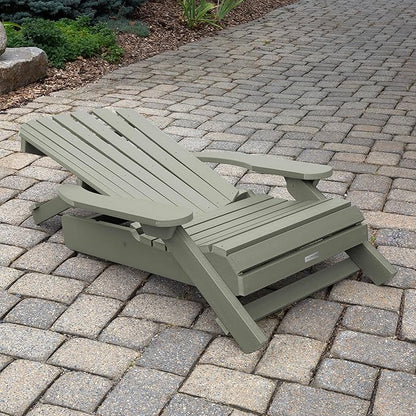 Highwood Hamilton Folding and Reclining King Size Adirondack Chair, Eucalyptus