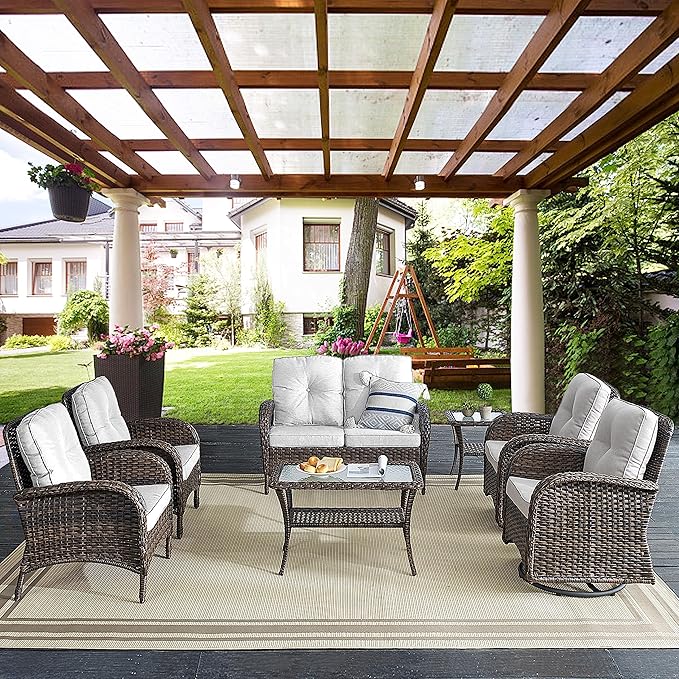 Belord Patio Club Chair Wicker Chairs - Outdoor High Back Chair Set of 2 Patio Furniture Set Rattan Seating with - Photo 9