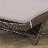 Christopher Knight Home Salem Outdoor Wicker Adjustable Chaise Lounges with Cushions, 2-Pcs Set, Multibrown And Charcoal - Photo 5