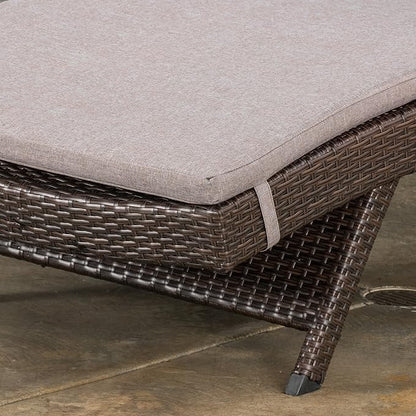 Christopher Knight Home Salem Outdoor Wicker Adjustable Chaise Lounges with Cushions, 2-Pcs Set, Multibrown And Charcoal