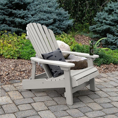 Highwood Hamilton Folding and Reclining King Size Adirondack Chair, Harbor Gray