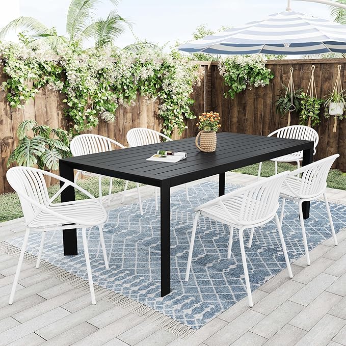 2 Pieces Outdoor Dining Chair,Modern Style Patio Dining Chairs,Breathable Design Stackable Lawn Chairs,Metal Legs+Plastic Backrest,for Patio Or Restaurant Garden (White)