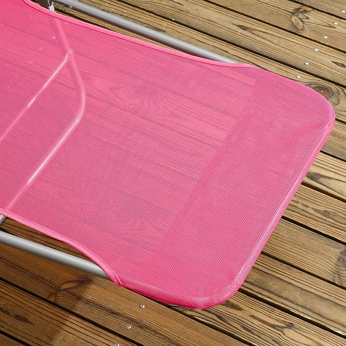 Outsunny 2 Piece Folding Chaise Lounge Chairs, Pool Sun Tanning Chairs with Reclining Back, Breathable Mesh Seat - Photo 8